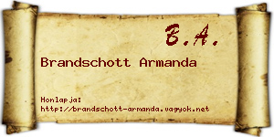 Brandschott Armanda névjegykártya
